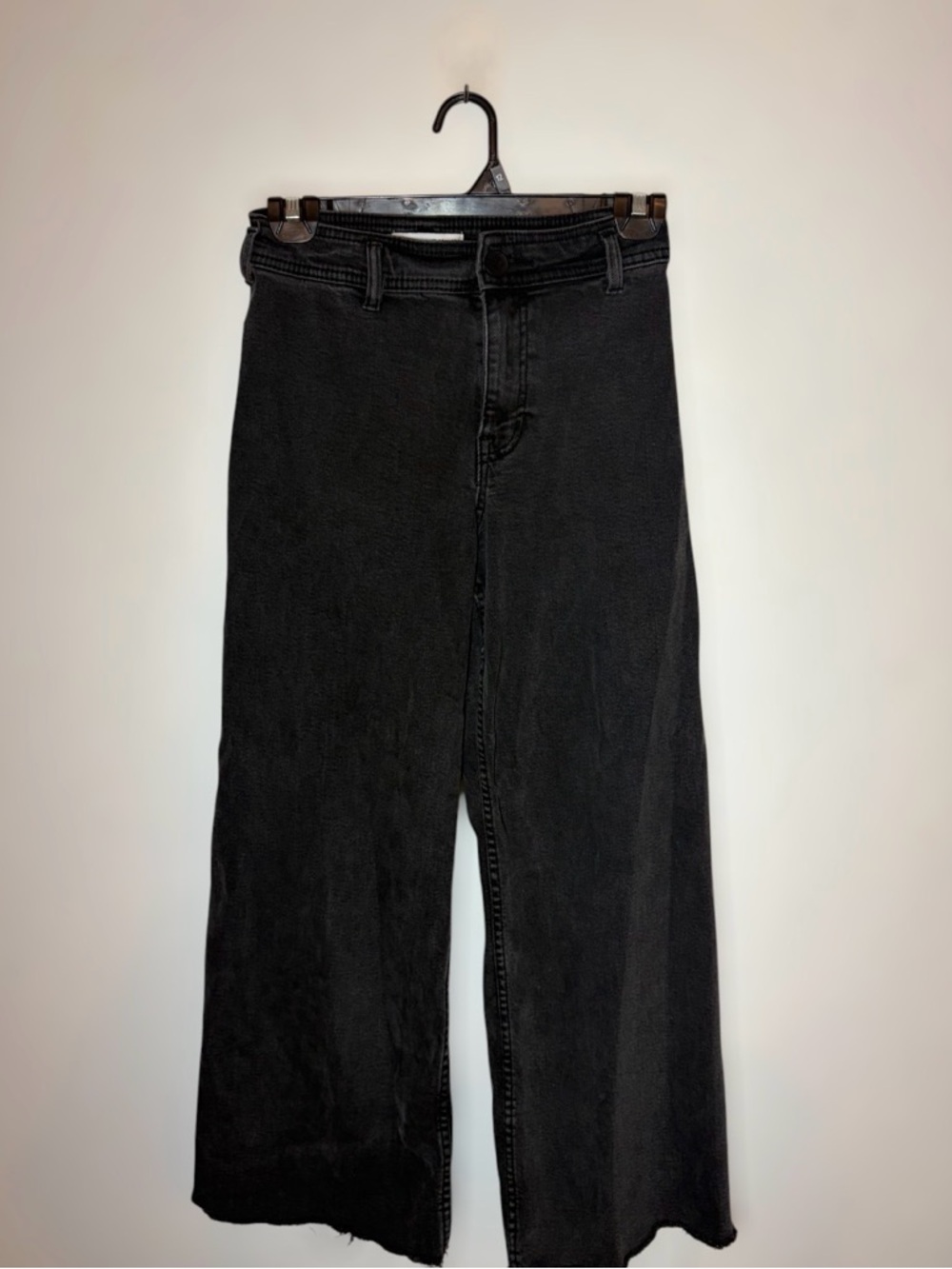 Zara Charcoal Black Wide-Leg Jeans